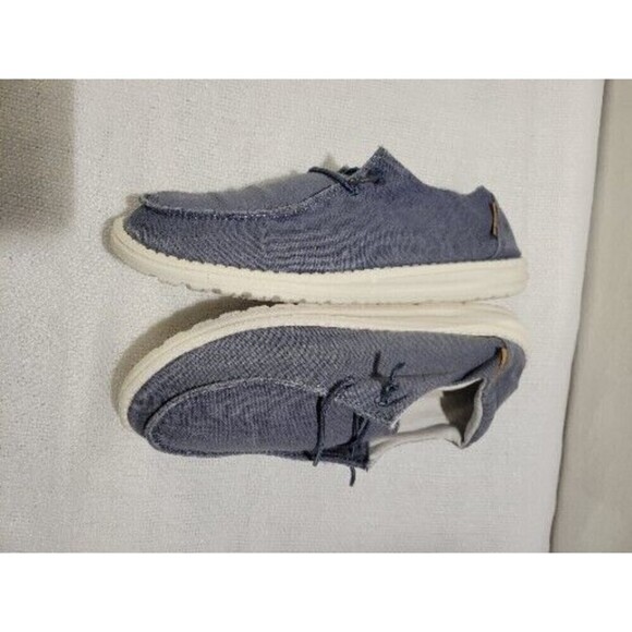 Hey Dude Wendy Chambray Navy White Womens Size 10 Slip On Shoes Sneaker Flat - Picture 3 of 8